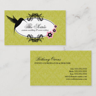 Tarjeta De Visita Coordinador de Eventos Elegante de Damasco