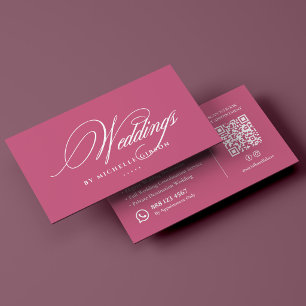 Tarjeta De Visita Coordinadora de bodas de lujo estética rosa