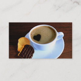 Tarjeta De Visita Copa de Café Cookie Heart Shaped Foam | Su logotip