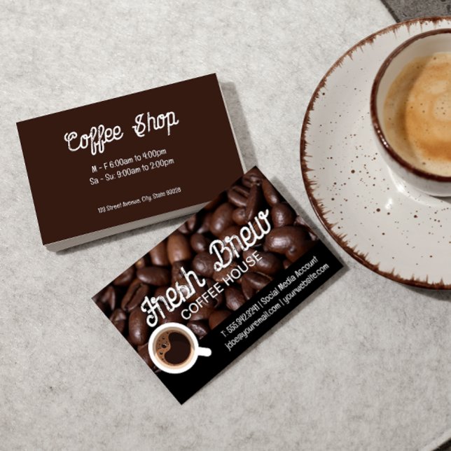 Tarjeta De Visita Copa de café | Fondo del café (Subido por el creador)