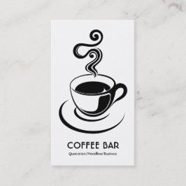 Tarjeta De Visita Copa de café vertical - negro sobre blanco
