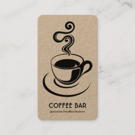 Tarjeta De Visita Copa de café vertical - negro sobre blanco (oro)