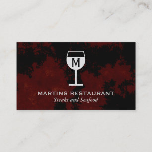 Tarjeta De Visita Copa de vino   Artístico (negro, rojo)