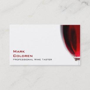Tarjeta De Visita Copa de vino con el vino rojo
