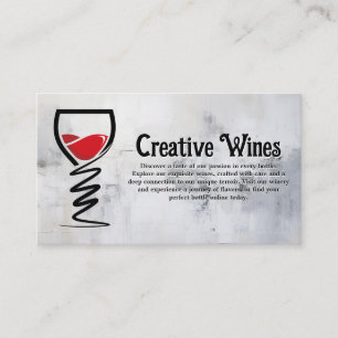Tarjeta De Visita Copa de Vino Logo Creativo Ilustrativo 
