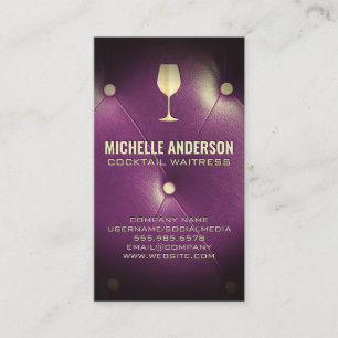 Tarjeta De Visita Copa de vino   Padding Upholsed Button