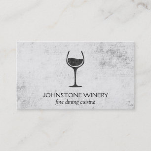 Tarjeta De Visita Copa de vino   Rústica