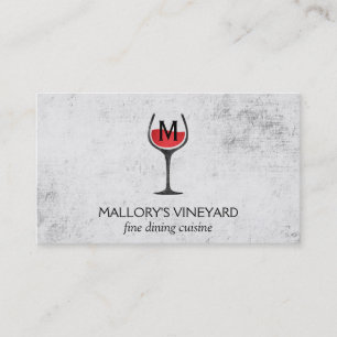 Tarjeta De Visita Copa de vino   Rústica