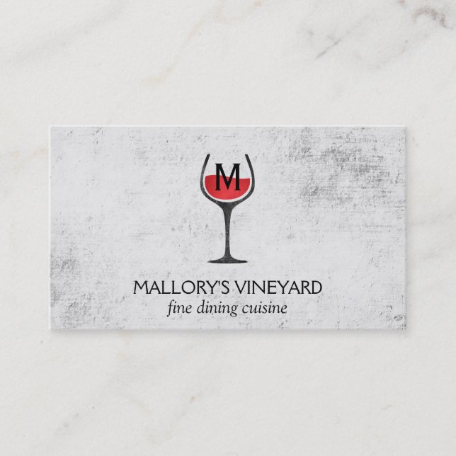 Tarjeta De Visita Copa de vino | Rústica (Anverso)