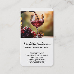 Tarjeta De Visita Copa de vino vertido Restaurante