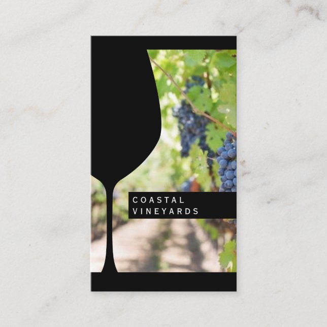 Tarjeta De Visita Copa de vino | Viñedo | Ensayos de sommelier (Anverso)