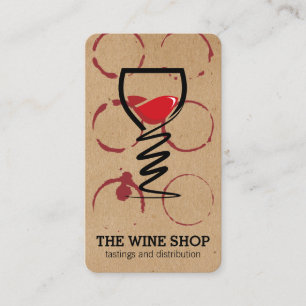 Tarjeta De Visita Copa de Vino Viñedo Restaurante