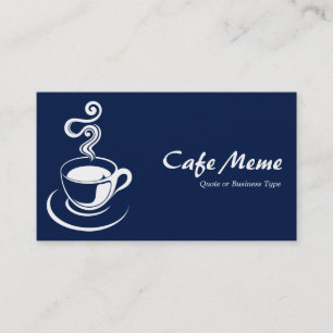 Tarjeta De Visita Copa del Café - Azul blanco y oscuro 001744