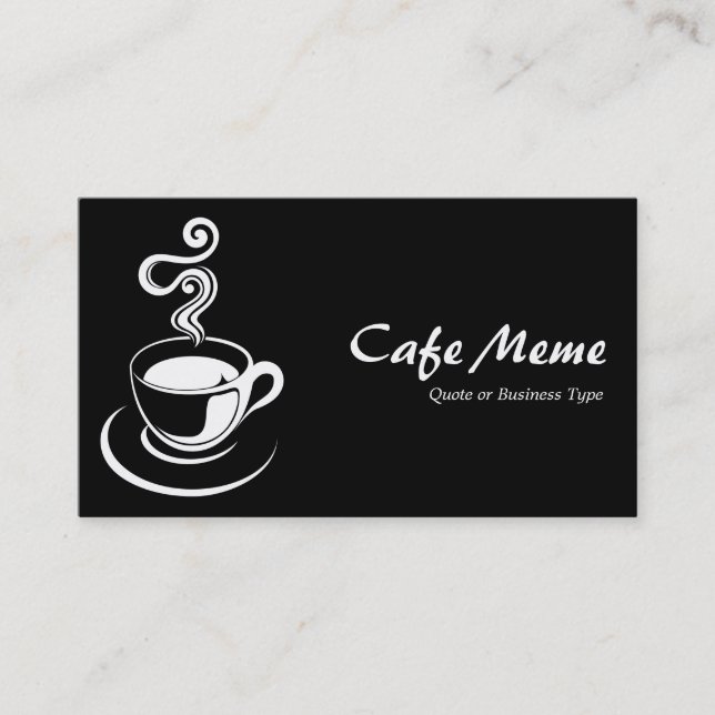 Tarjeta De Visita Copa del Café - Blanco y Negro (Anverso)