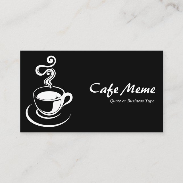 Tarjeta De Visita Copa del Café - Blanco y Negro (Oro) (Anverso)