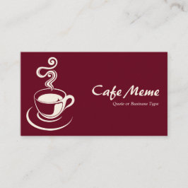 Tarjeta De Visita Copa del Café - Crimson Profundo 65001d (Crema)
