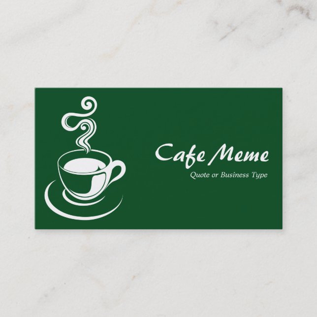 Tarjeta De Visita Copa del Café - Verde blanco y oscuro 02481c (Anverso)