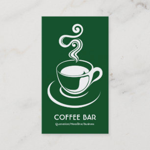 Tarjeta De Visita Copa del Café Vertical - Verde Blanco y Oscuro 024