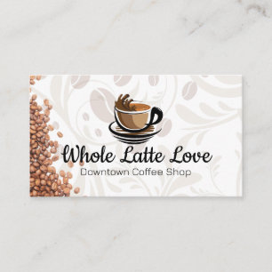 Tarjeta De Visita Copa estilizada de Java   Alvaina para café
