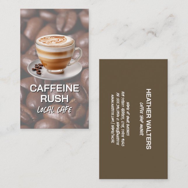 Tarjeta De Visita Copa Gourmet Coffee | Granos de café (Anverso / Reverso)
