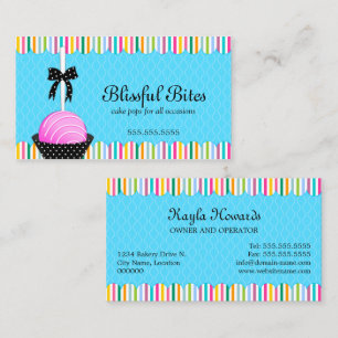 Tarjeta De Visita Copas de pasteles coloridas