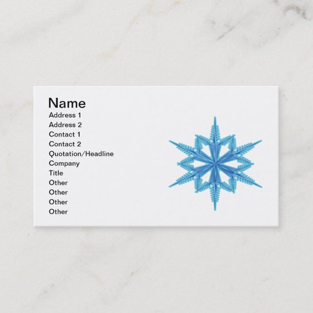 Tarjeta De Visita Copo de nieve (Anverso)