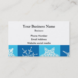 Tarjeta De Visita Copo de nieve abstracto azul