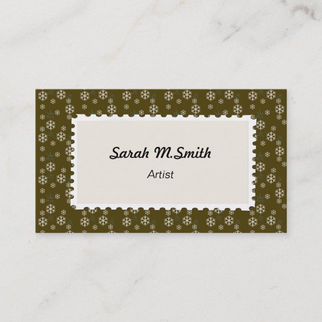 Tarjeta De Visita copo de nieve, general (Anverso)