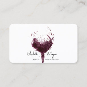 Tarjeta De Visita Copo de vino con mancha de vino profesional, sumil