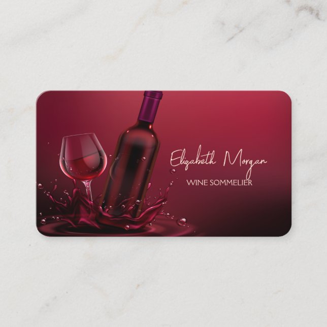 Tarjeta De Visita Copo de vino elegante profesional moderno (Anverso)