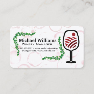 Tarjeta De Visita Copo de Vino Tinto   Manchas de Vino   Vides