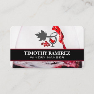 Tarjeta De Visita Copo de Vino Tinto   Restaurante   Viñedo