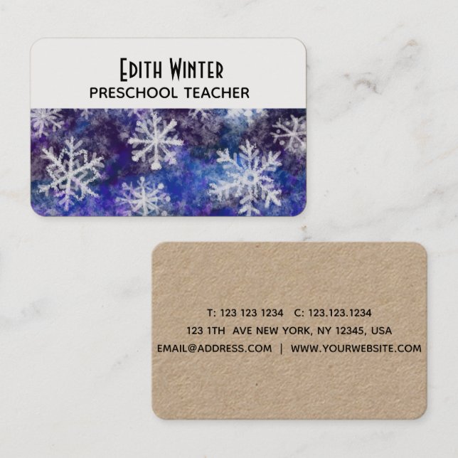 Tarjeta De Visita Copos de nieve (Anverso / Reverso)