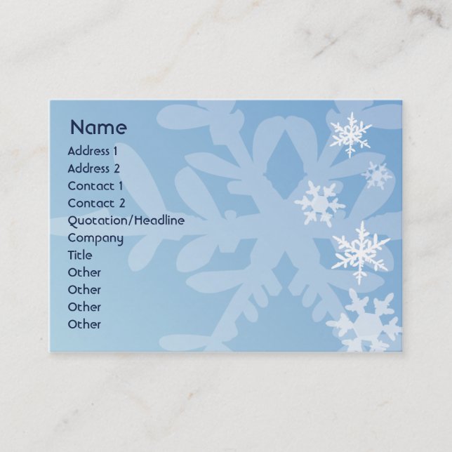 Tarjeta De Visita Copos de nieve - rechonchos (Anverso)