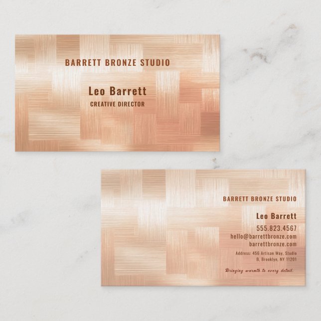 Tarjeta De Visita Copper Checkerboard Design (Anverso / Reverso)