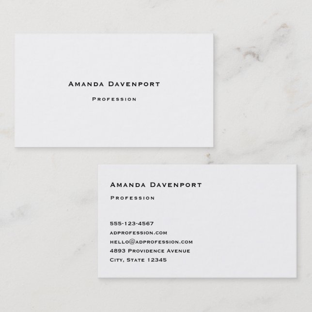 Tarjeta De Visita Copperplate Font Business Card Template (Anverso / Reverso)