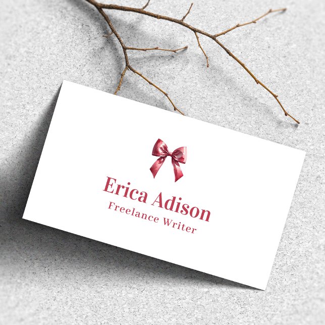 Tarjeta De Visita Coquette Ribbon QR Code Pink Bow (Subido por el creador)