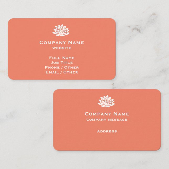 Tarjeta de visita Coral de personalizable (Anverso / Reverso)