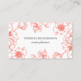 Tarjeta De Visita Coral Magnolia Vintage Pintó los medios sociales