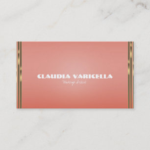 Tarjeta De Visita Coral Melocotón & Bañado en Oro Chic Glamour Glam