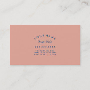 Tarjeta De Visita Coral profesional de texto curvado Azul azul rosad