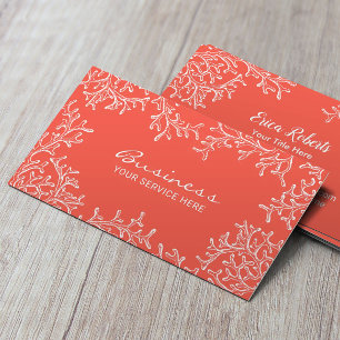 Tarjeta De Visita Coral Reef Beach Theme Spa Salon Makeup Artista