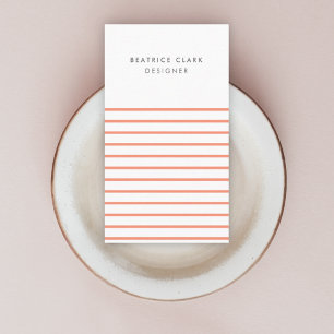 Tarjeta De Visita Coral Stripe Minimalista Moderno y elegante femeni