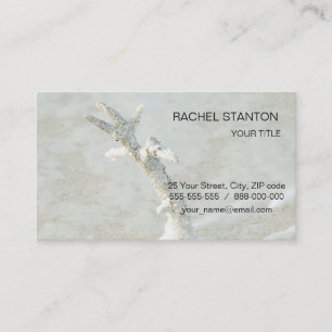 Tarjeta De Visita Coral único en la playa