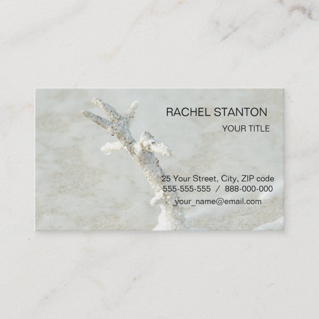 Tarjeta De Visita Coral único en la playa (Anverso)