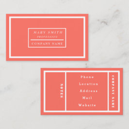 Tarjeta De Visita Coral vivo simple y moderno