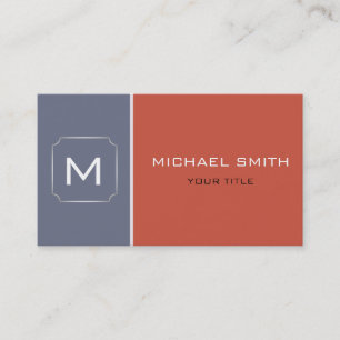 Tarjeta De Visita Coral y Gris Elegante Profesional Moderno