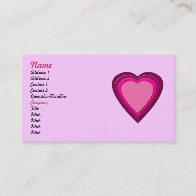 Tarjeta De Visita Corazón 5 (Anverso)