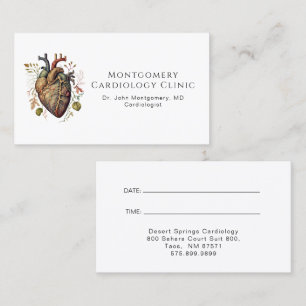 Tarjeta De Visita Corazón Anatómico Médico Cardiología Doctor