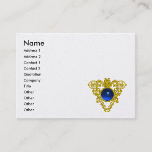 TARJETA DE VISITA CORAZÓN CELÁTICO JEWEL AZUL SAPPHIRE GEMSTONE
